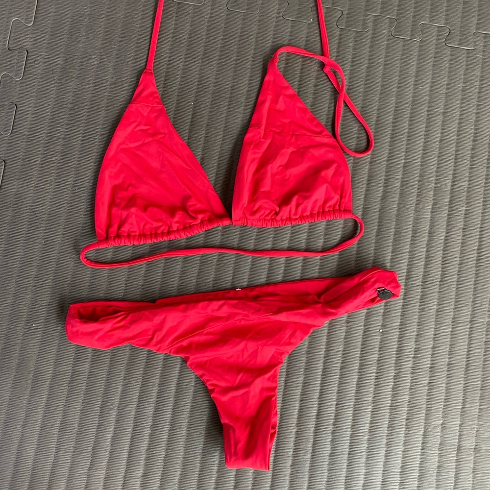 Volcom red seamless bikini